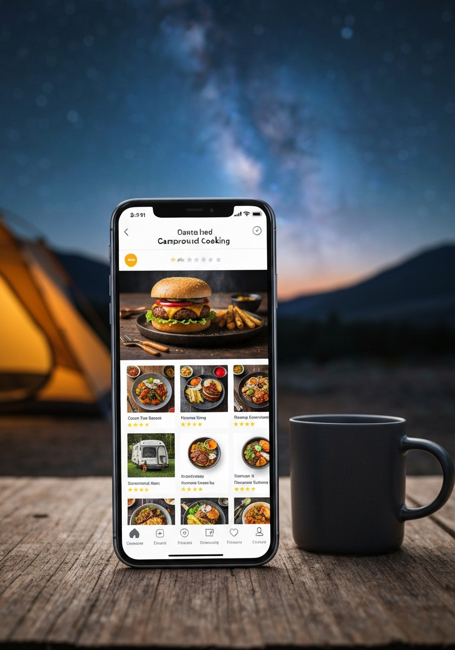 The Ultimate Campground Cookbook displayed on a phone