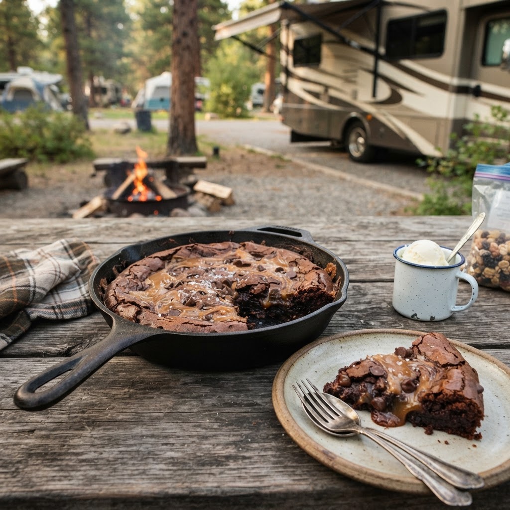 Cast iron campground brownies